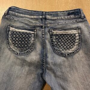 Vintage Y2k Bubblegum Womens 20 Stretch Medium Wash Faded Jeans Slim Straight